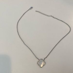 Silver & Mother of Pearl Clover Necklace